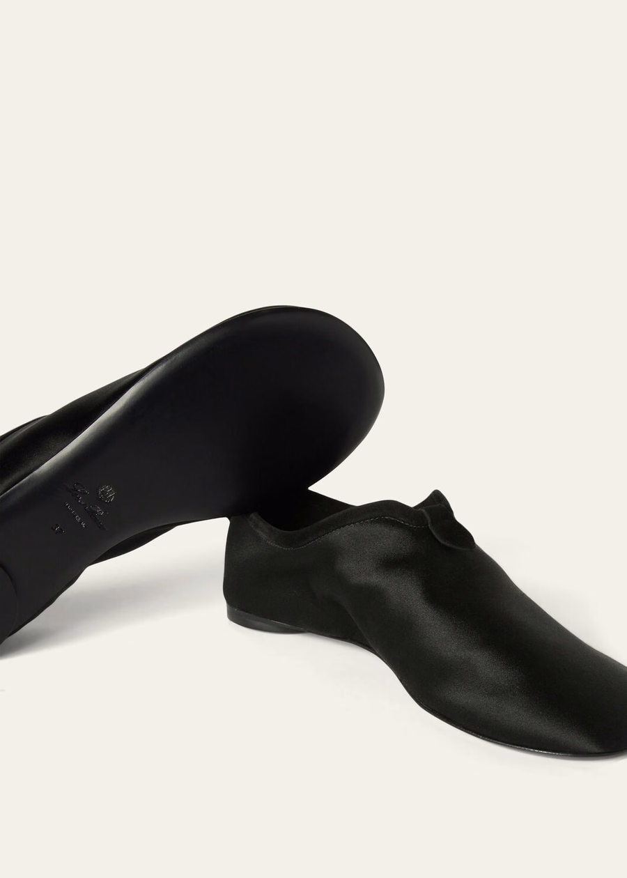 Floaty Flat Loafer Silk Viscose Black