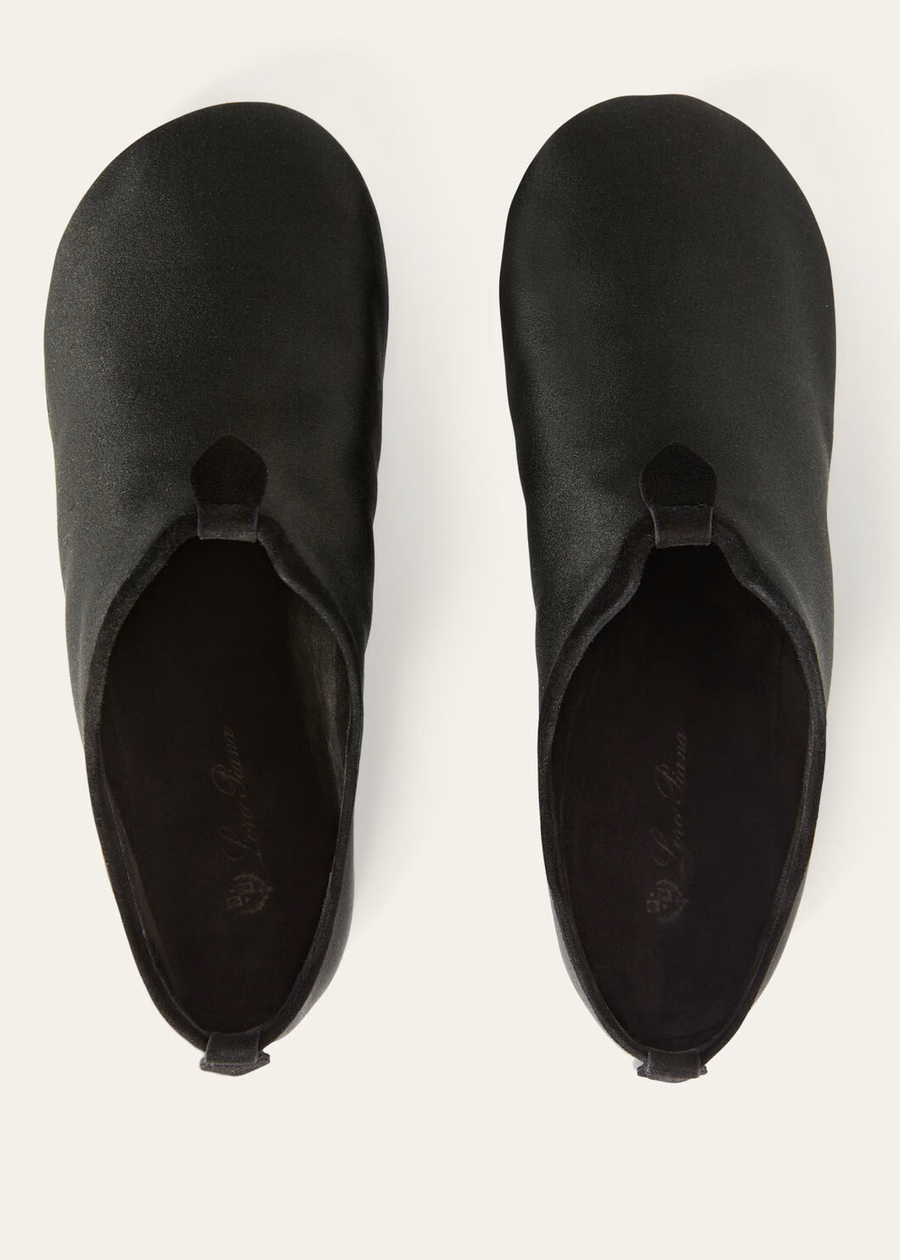 Floaty Flat Loafer Silk Viscose Black