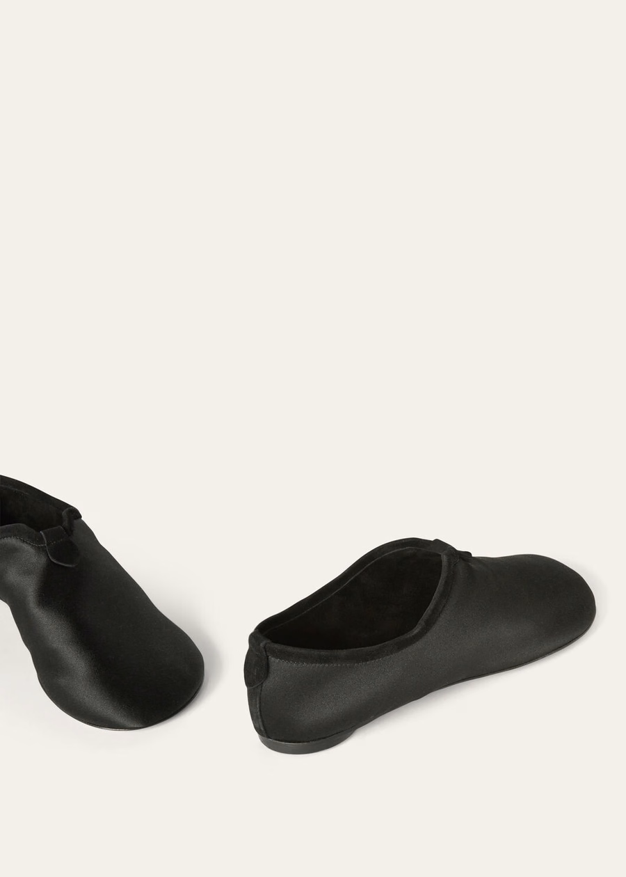 Floaty Flat Loafer Silk Viscose Black
