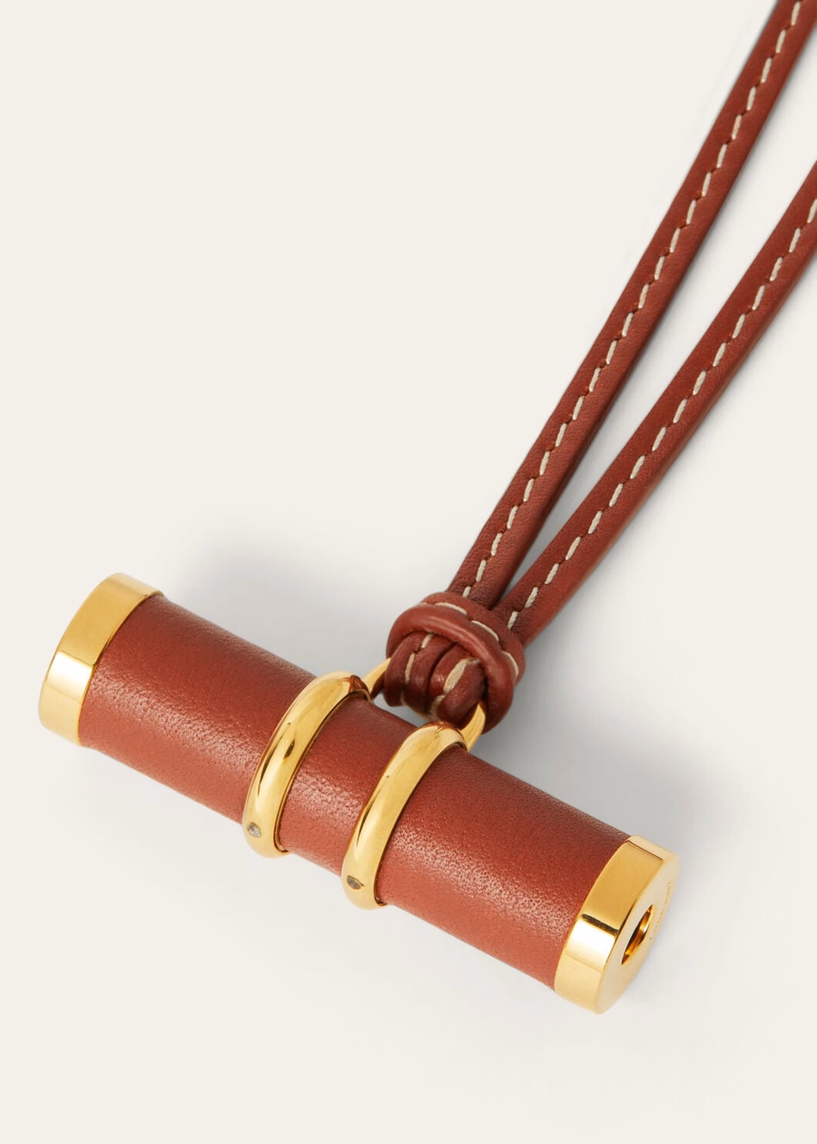 Kaleidoscope Necklace Deep Kummel Calfskin/Sun Gold Jewelry