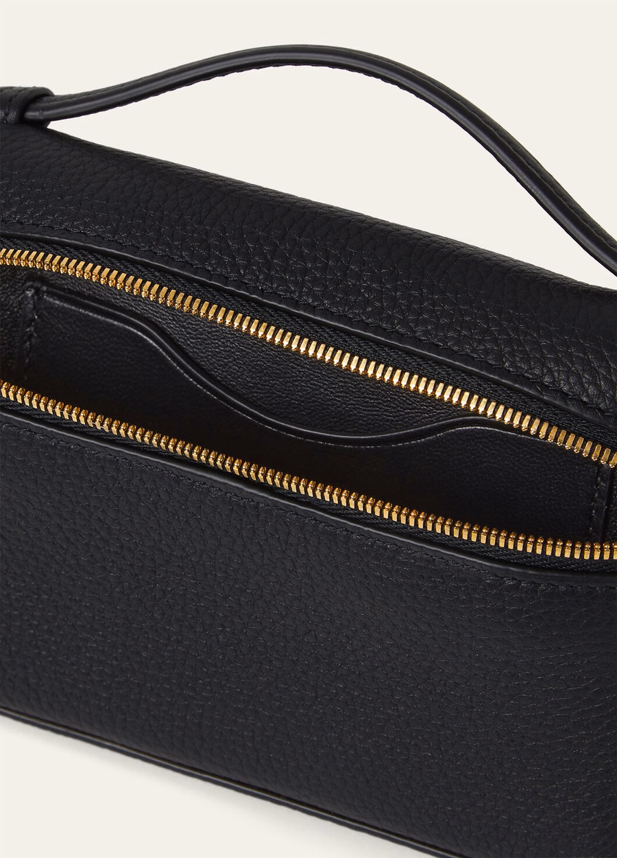 Extra Pocket Mini Bag Grained Calfskin Black/Sun Gold