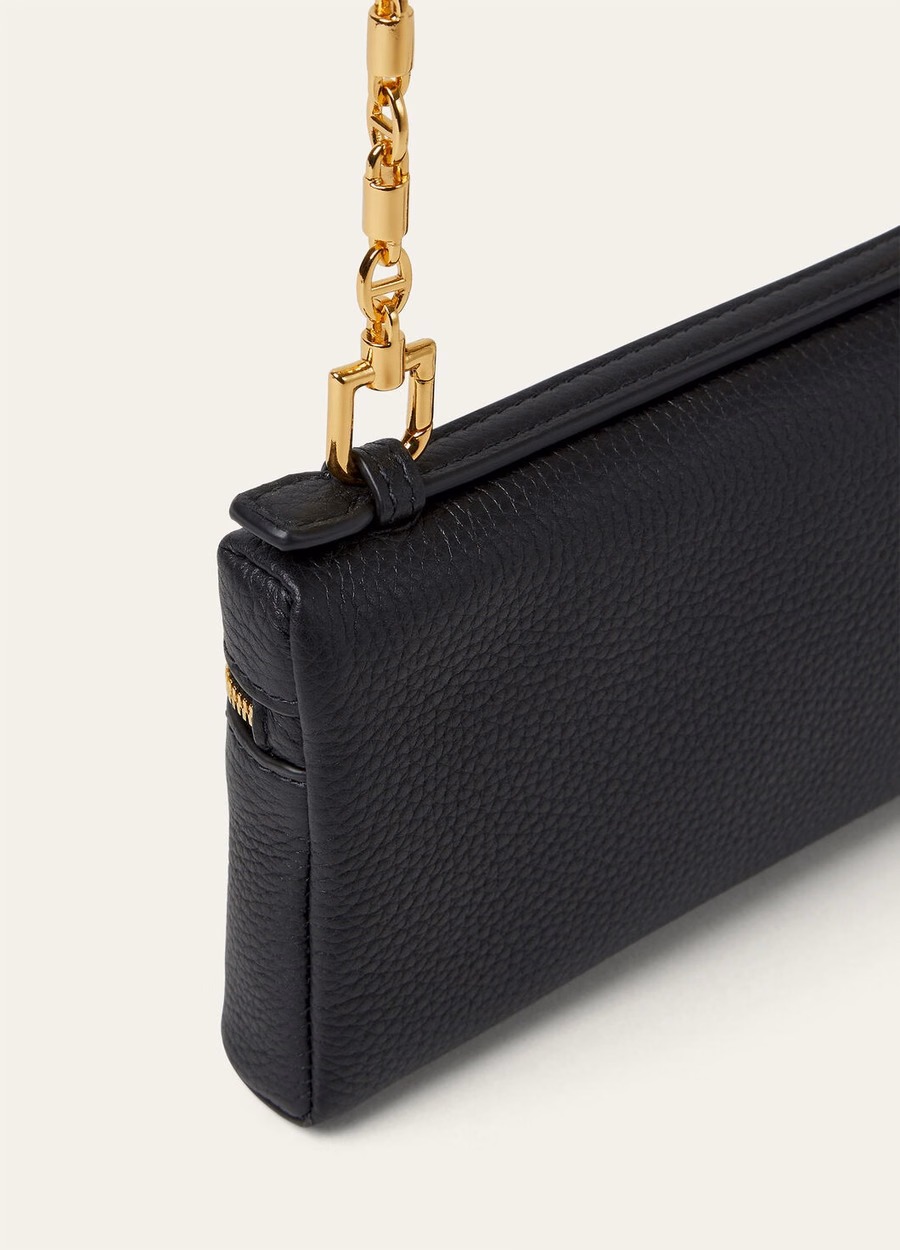 Extra Pocket Mini Bag Grained Calfskin Black/Sun Gold
