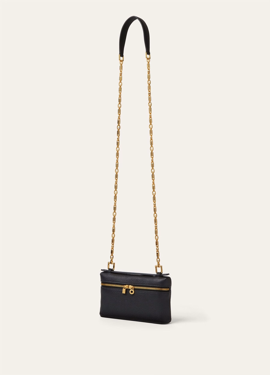 Extra Pocket Mini Bag Grained Calfskin Black/Sun Gold