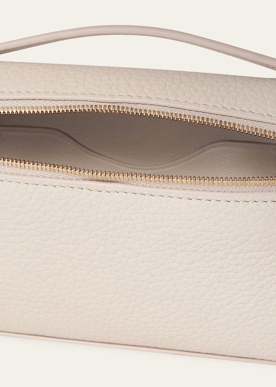 Extra Pocket Mini Pouch Grained Calfskin Light Travertine/Sun Gold