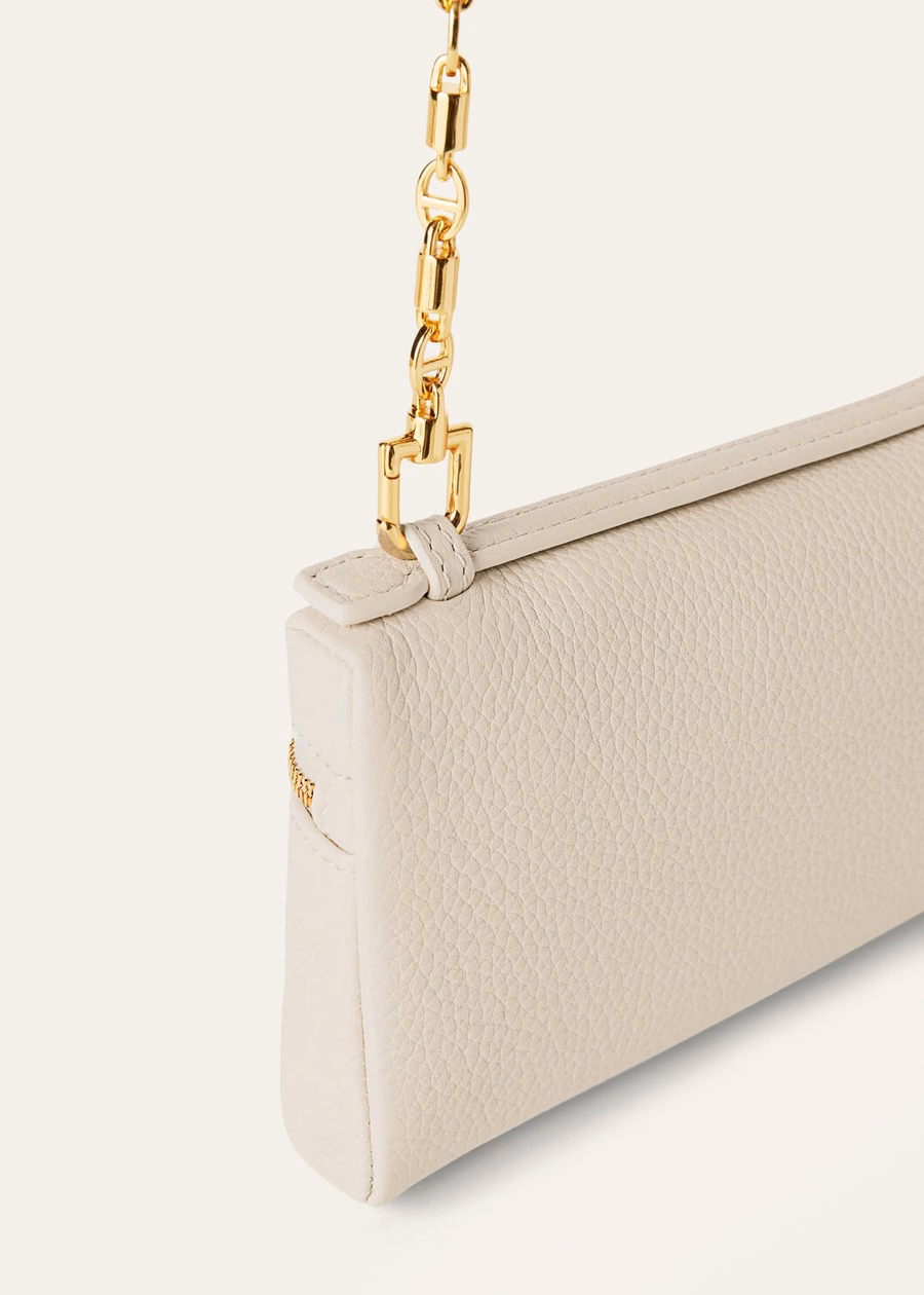 Extra Pocket Mini Pouch Grained Calfskin Light Travertine/Sun Gold