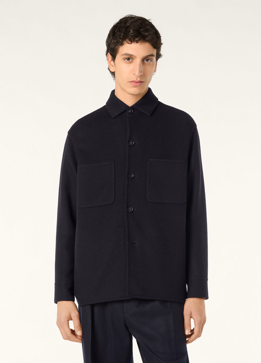 Evandro Cashmere Shirt Navy Blue