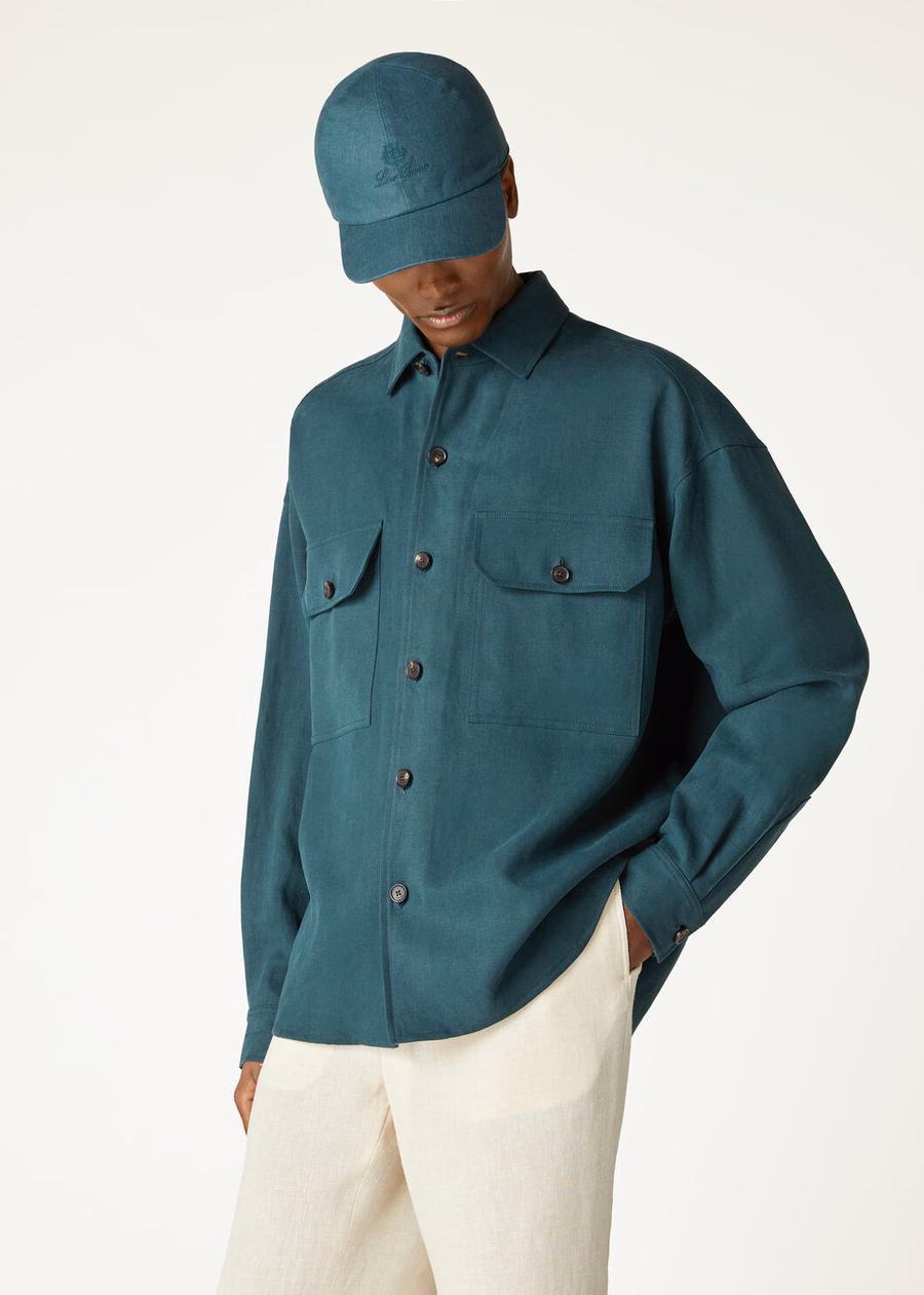 Vincenzo Extra Shirt In Deep Sea Green
