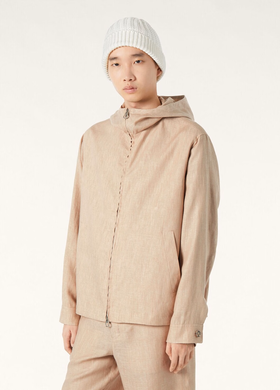 Dennis Blouson Linen Grain Beige
