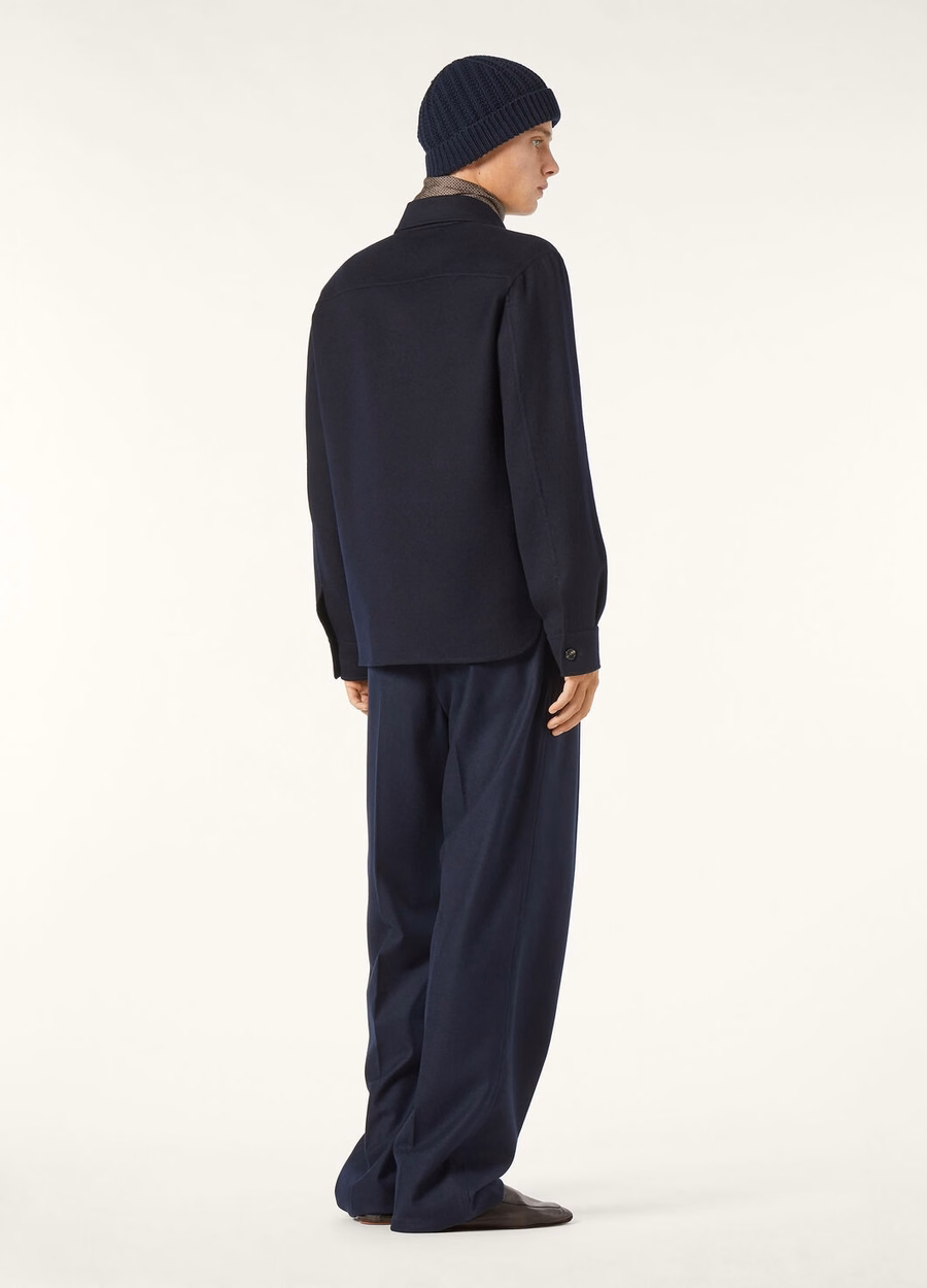 Jim Cashmere Navy Blue Oversized Shirt