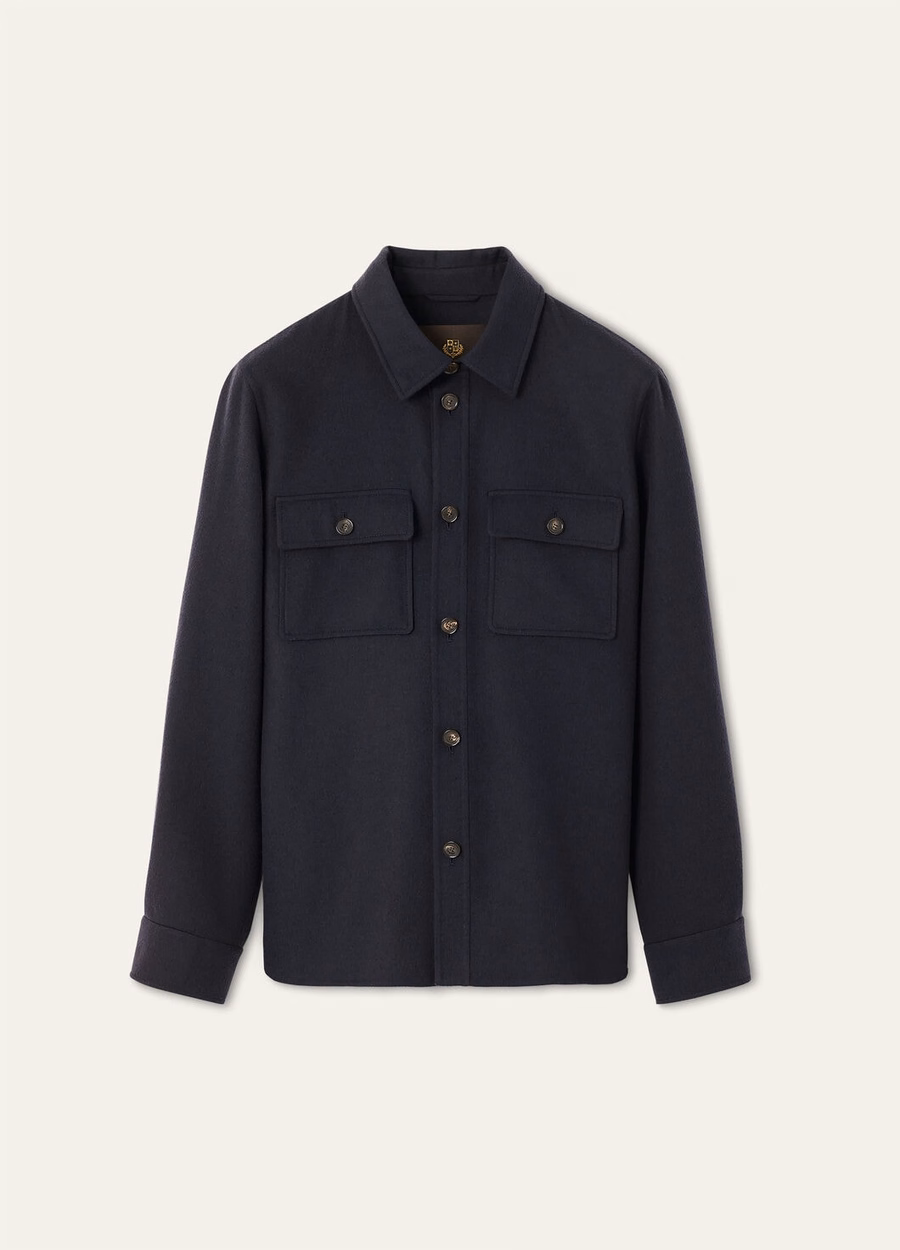 Jim Cashmere Navy Blue Oversized Shirt