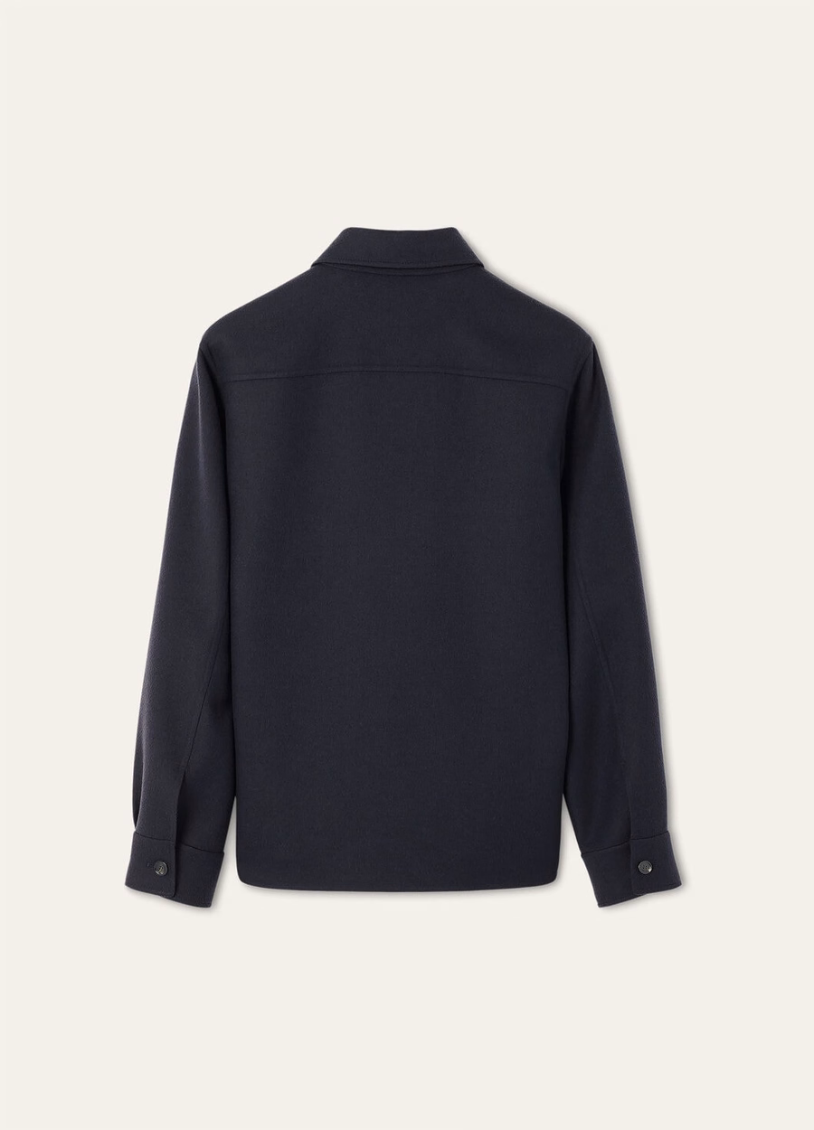 Jim Cashmere Navy Blue Oversized Shirt