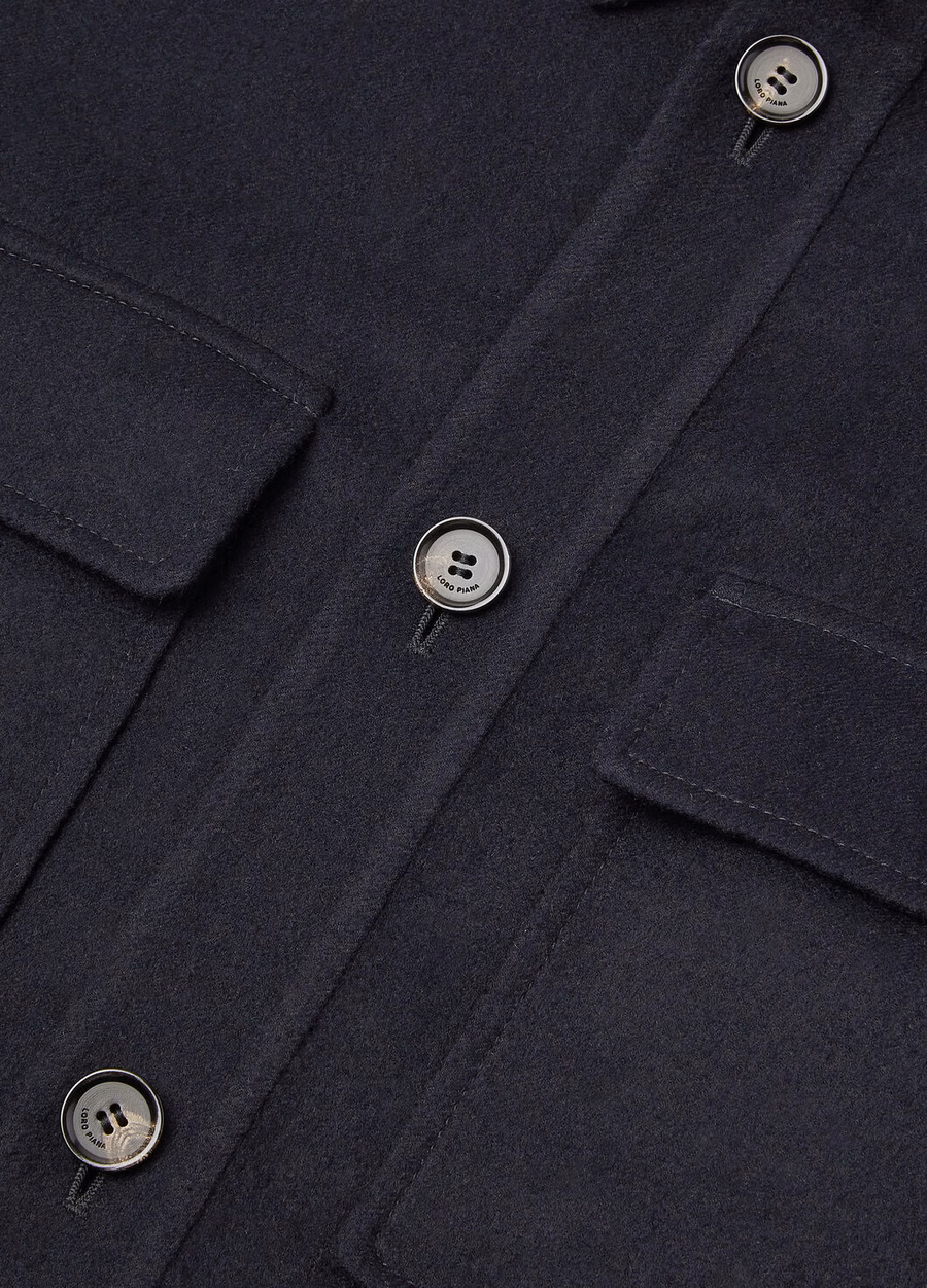 Jim Cashmere Navy Blue Oversized Shirt