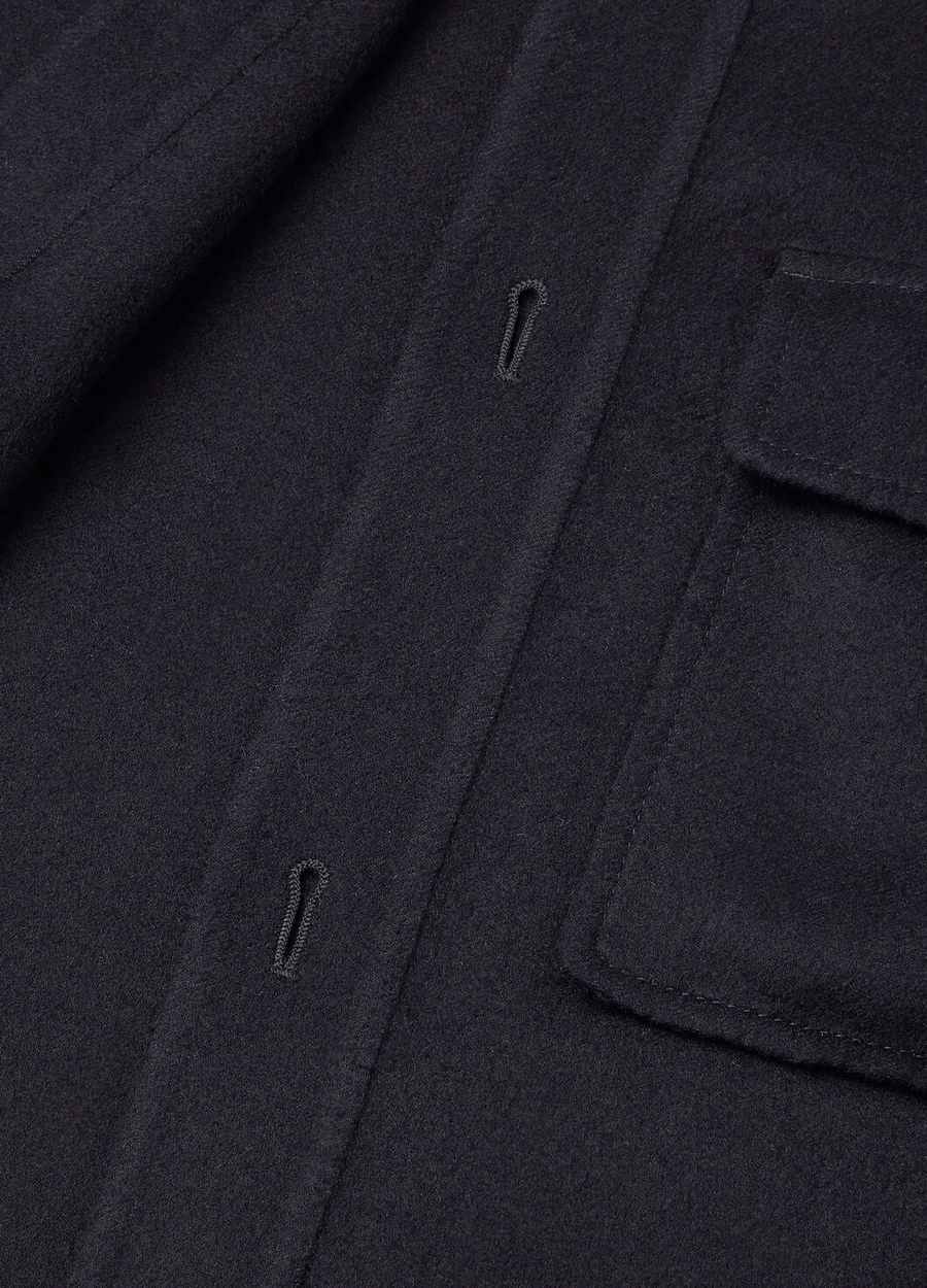Jim Cashmere Navy Blue Oversized Shirt