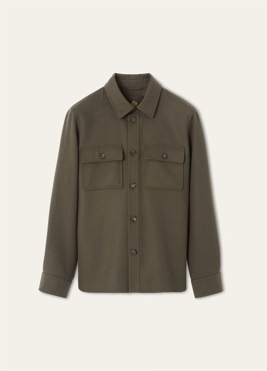 Jim Cashmere Overshirt Black Pine