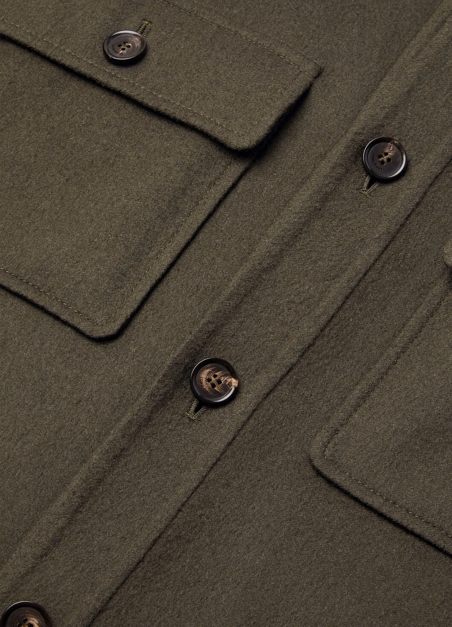 Jim Cashmere Overshirt Black Pine