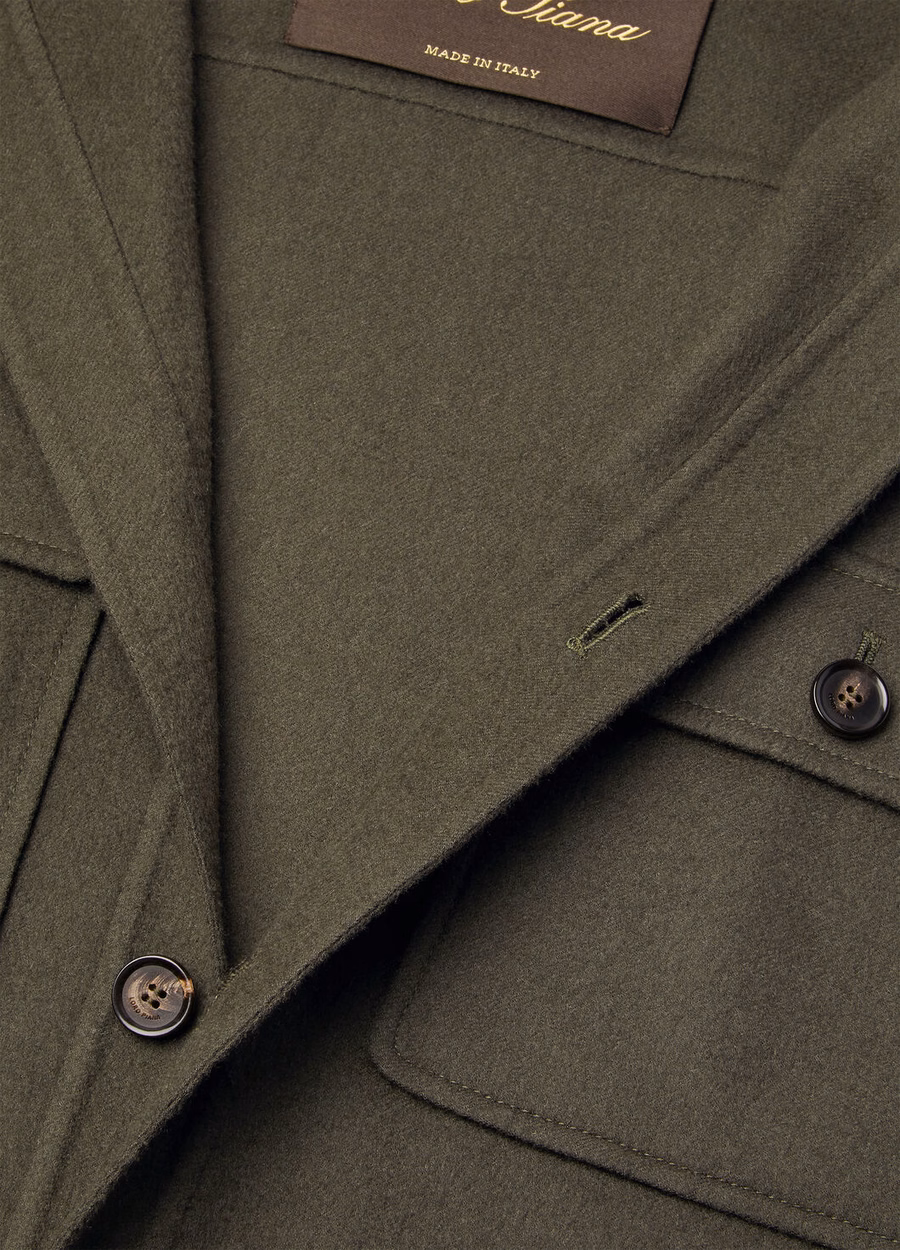 Jim Cashmere Overshirt Black Pine