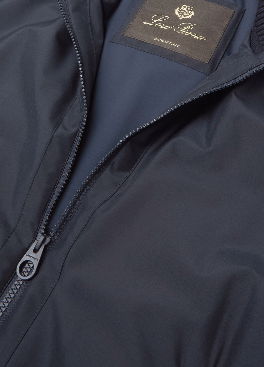 Denzel Silk Bomber Jacket - Storm System® Navy
