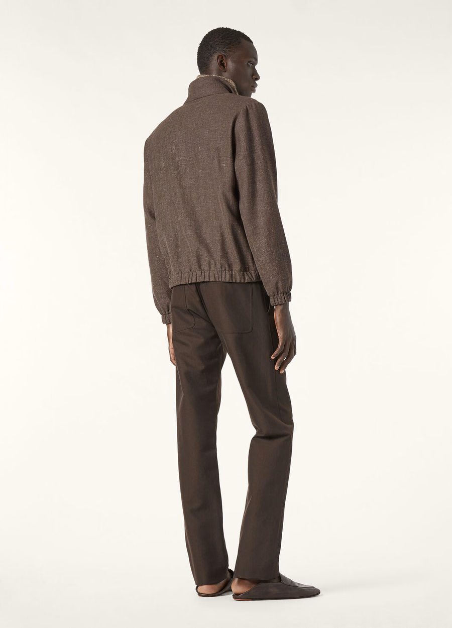 Loro Piana Bomber Linen Virgin Wool Stromboli Sand