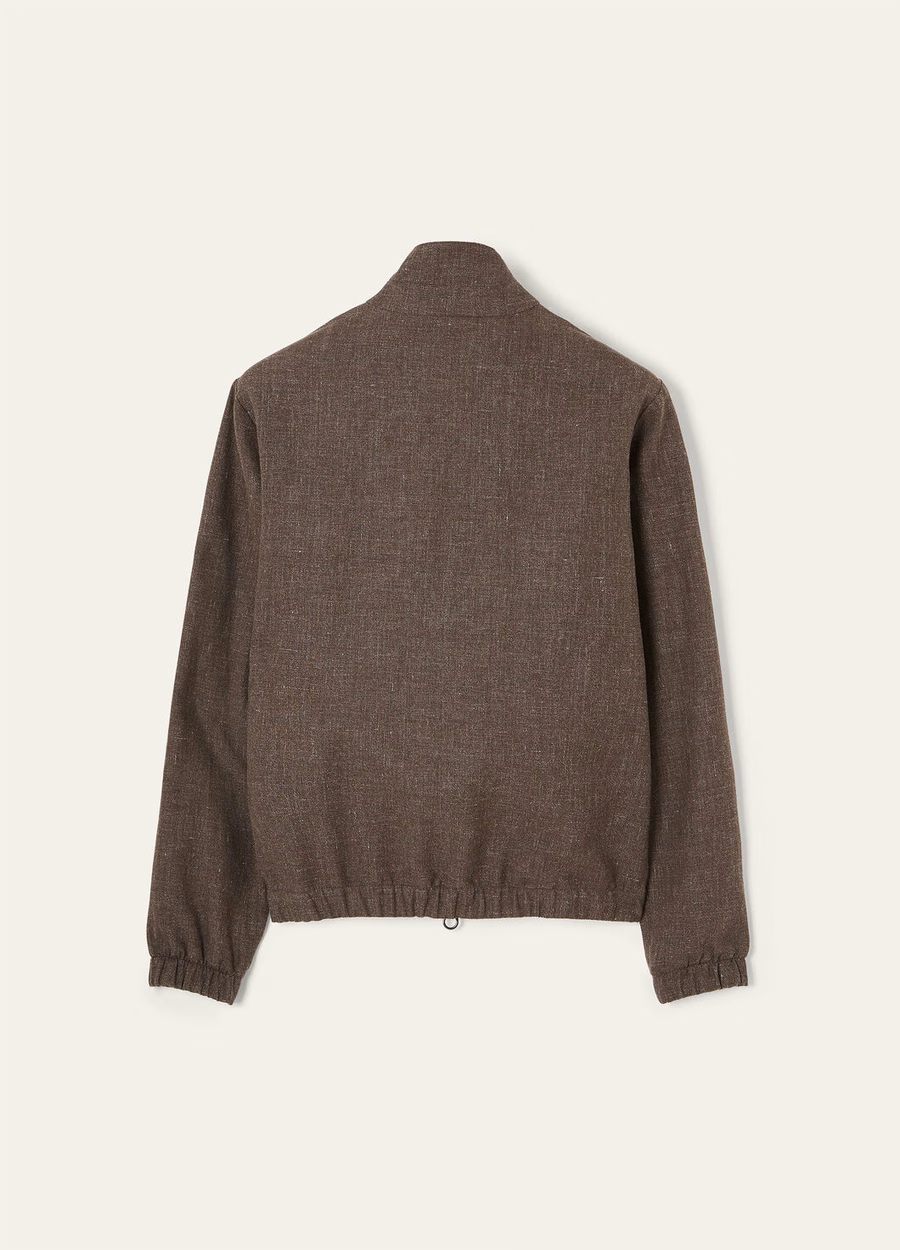 Loro Piana Bomber Linen Virgin Wool Stromboli Sand