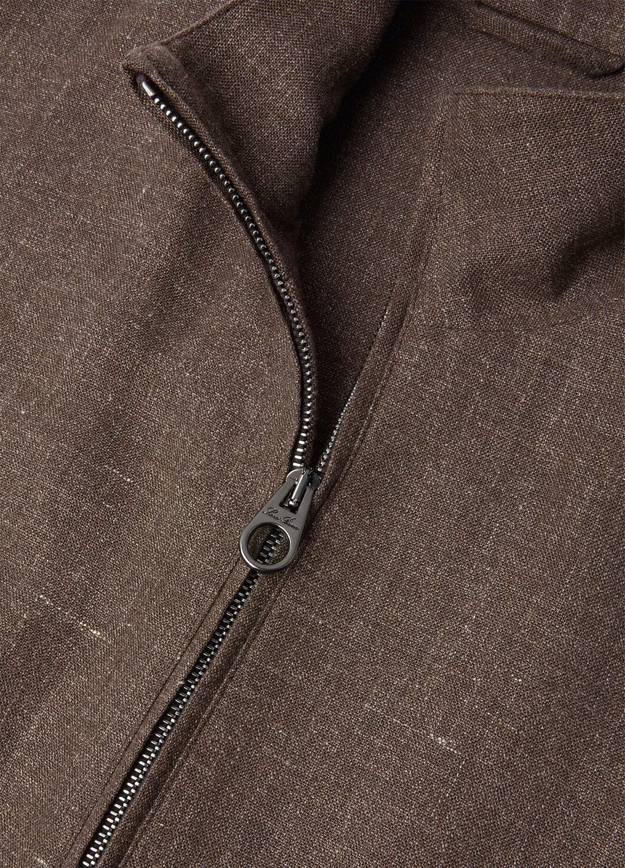 Loro Piana Bomber Linen Virgin Wool Stromboli Sand