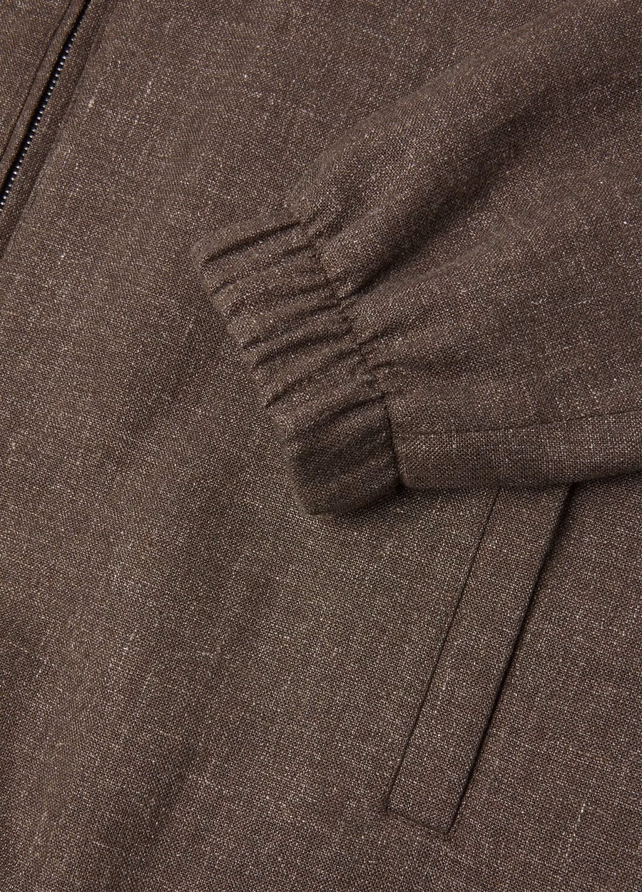 Loro Piana Bomber Linen Virgin Wool Stromboli Sand