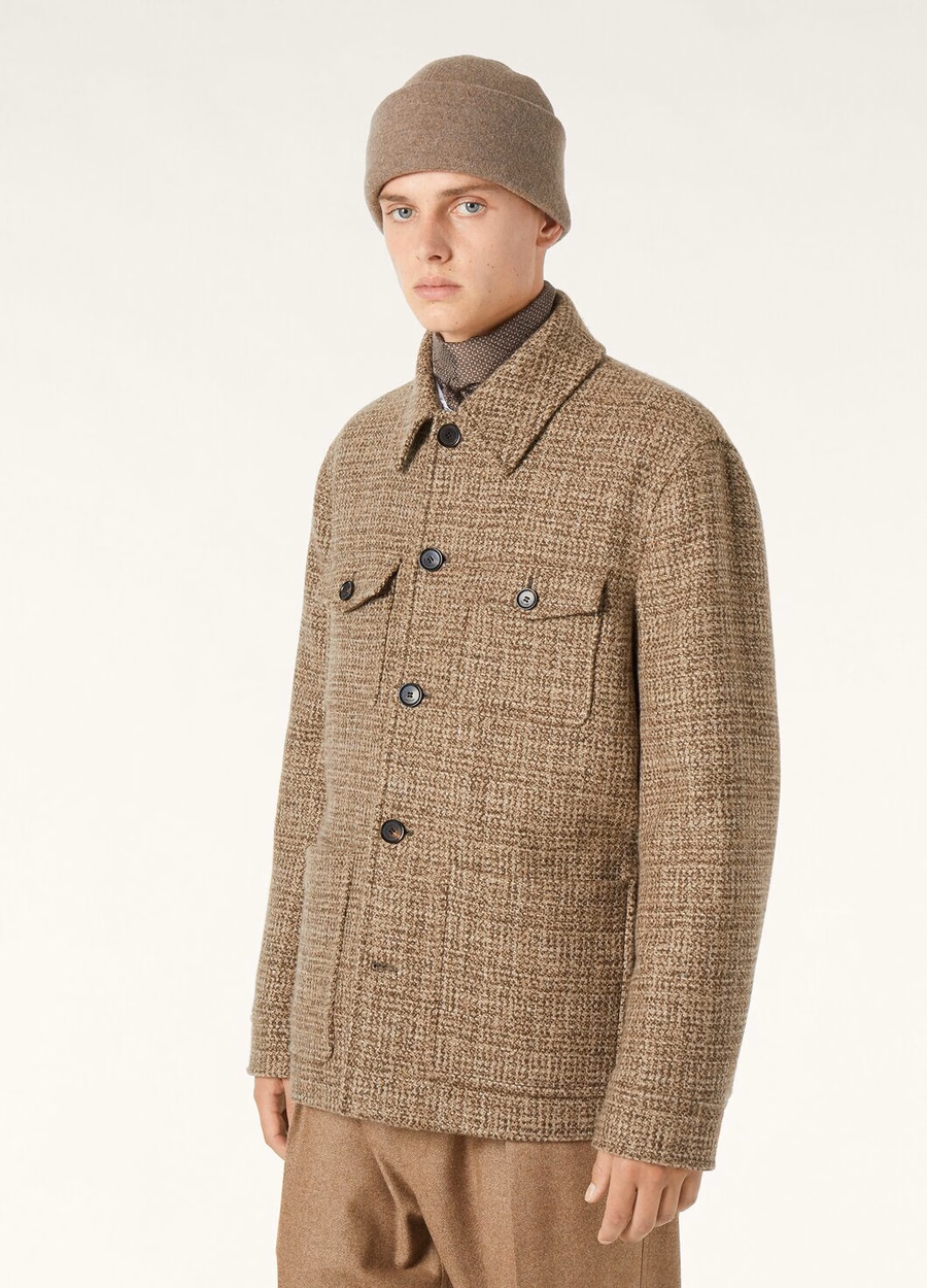 Devis Caban Coat Cashmere - Rain System® Brown Tweed