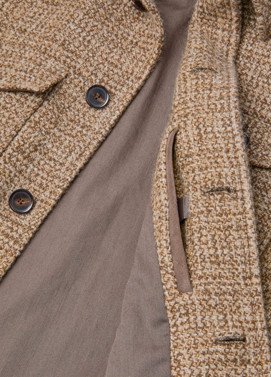 Devis Caban Coat Cashmere - Rain System® Brown Tweed