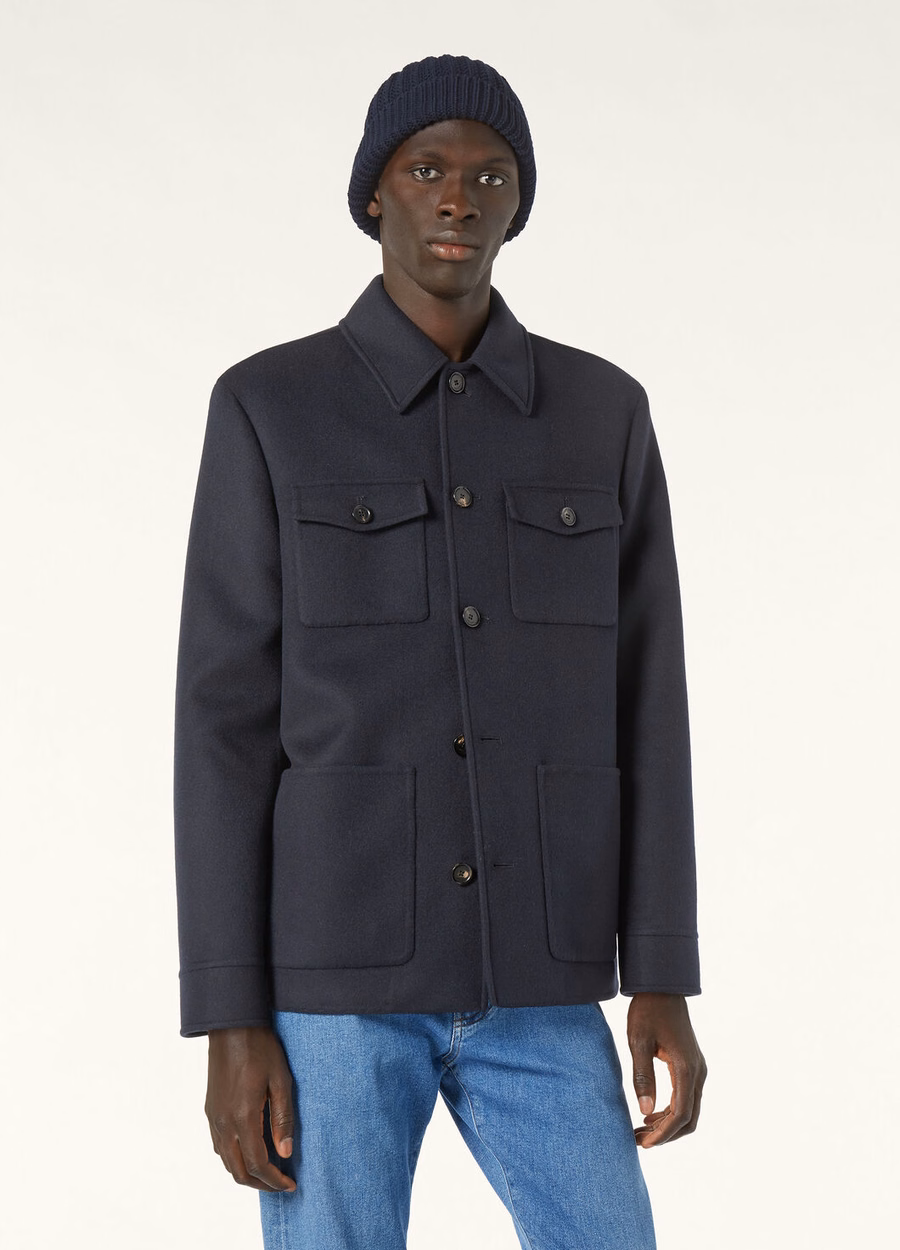 Navy Blue Cashmere Pea Coat