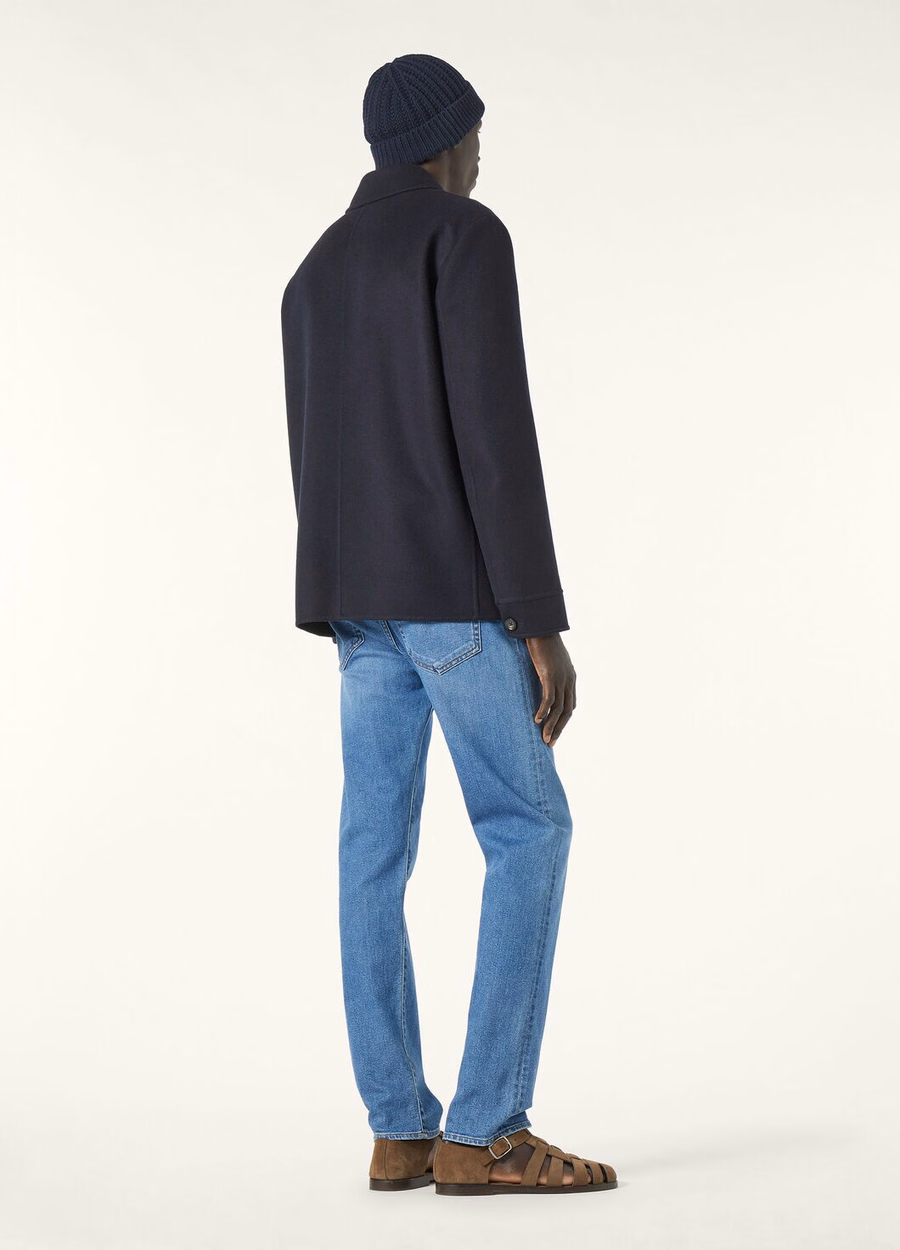 Navy Blue Cashmere Pea Coat