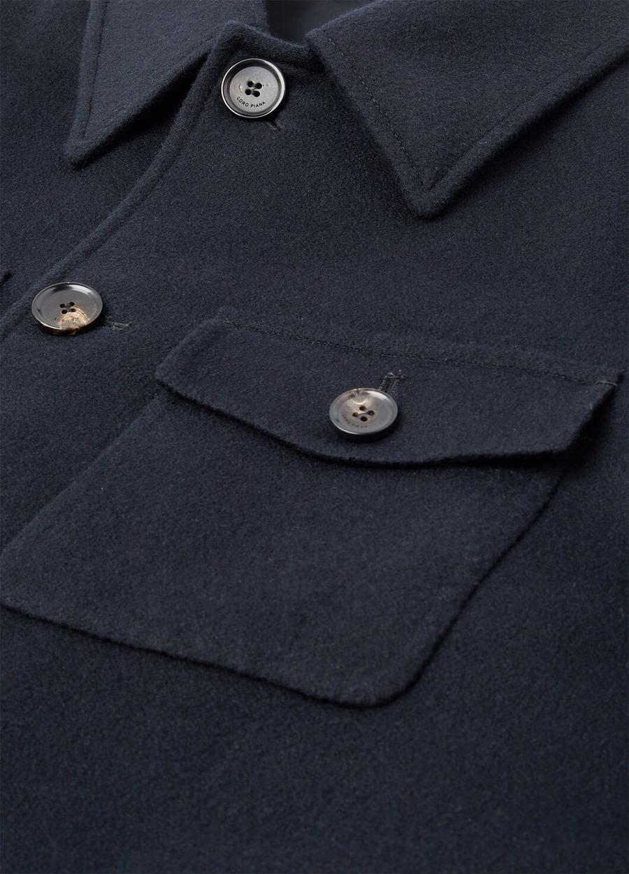 Navy Blue Cashmere Pea Coat