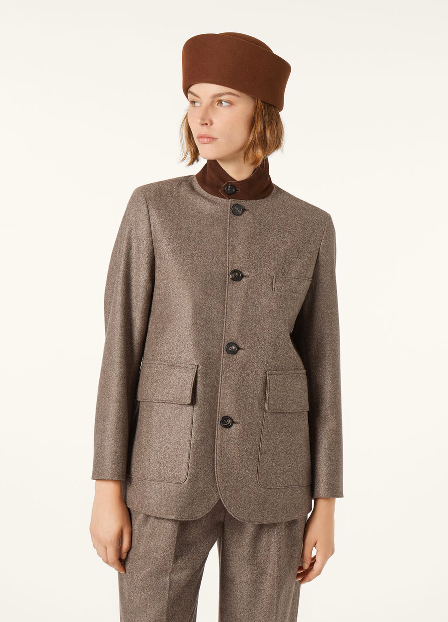 Roadster Mini Cashmere Jacket Virgin Wool Dark Granite Melange