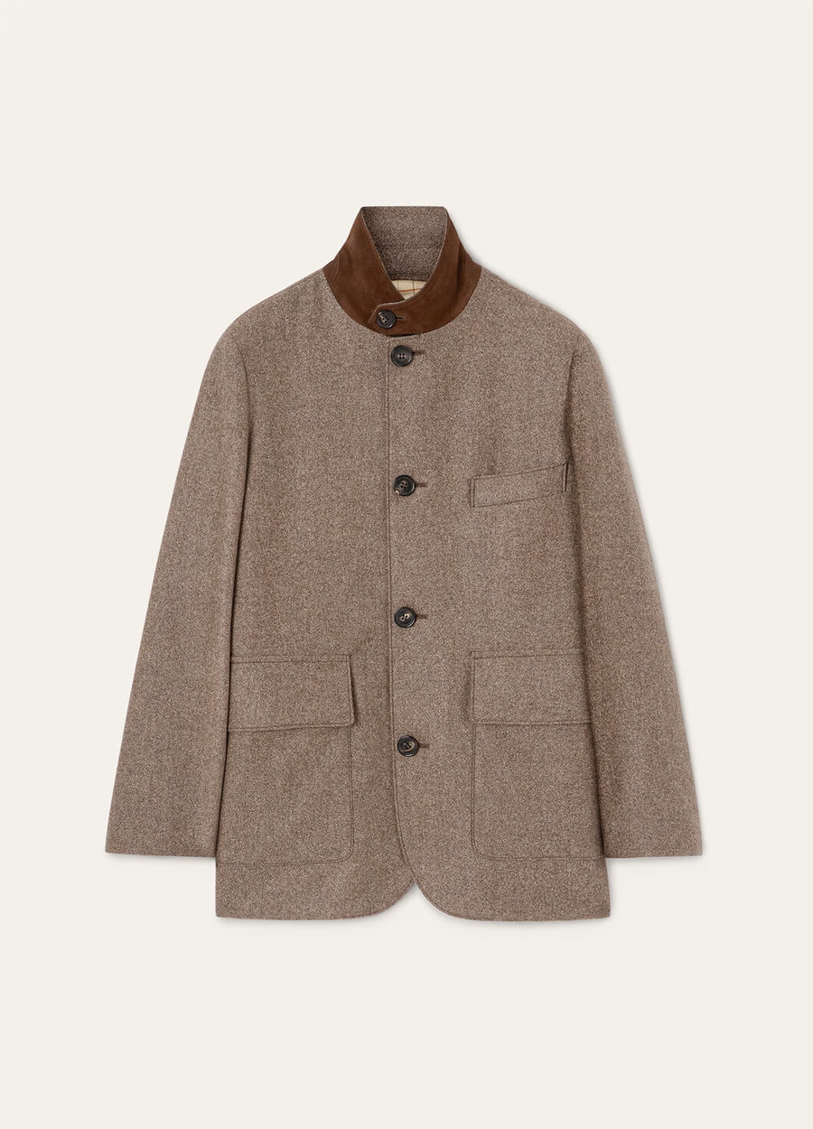 Roadster Mini Cashmere Jacket Virgin Wool Dark Granite Melange