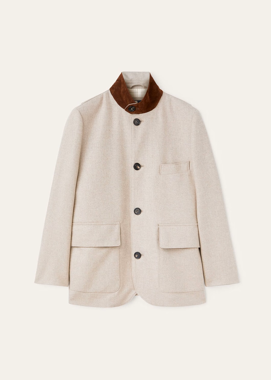 Roadster Mini Cashmere Jacket Virgin Wool Natural Felt