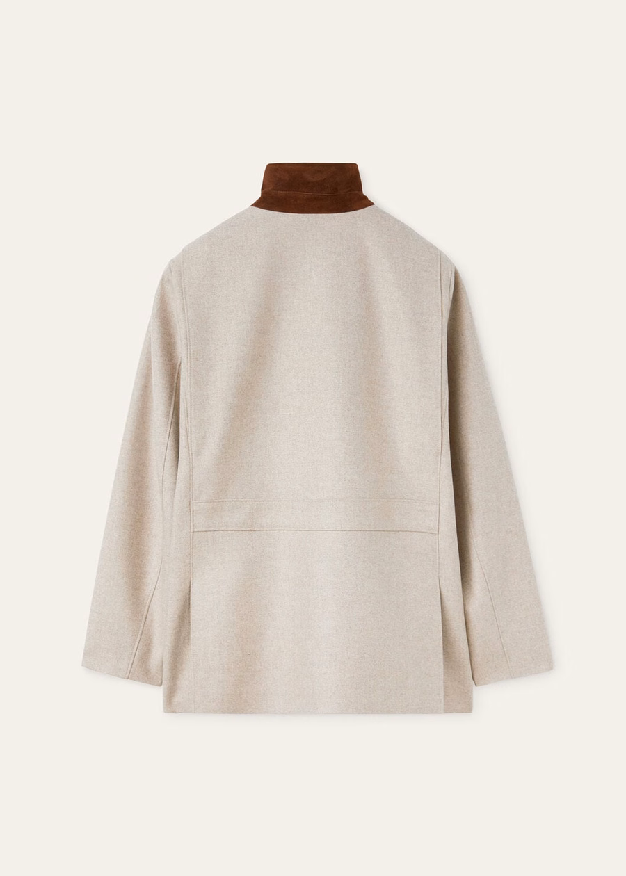 Roadster Mini Cashmere Jacket Virgin Wool Natural Felt