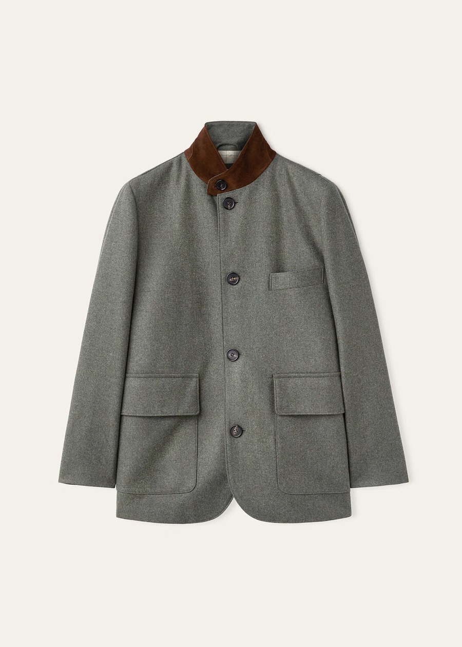 Roadster Mini Cashmere Jacket Dry Virgin Wool Shiso Mel