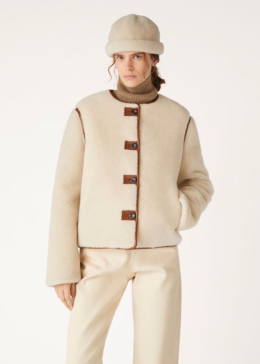 Jerry Blouson Silk Cashmere Ancient Papyrus