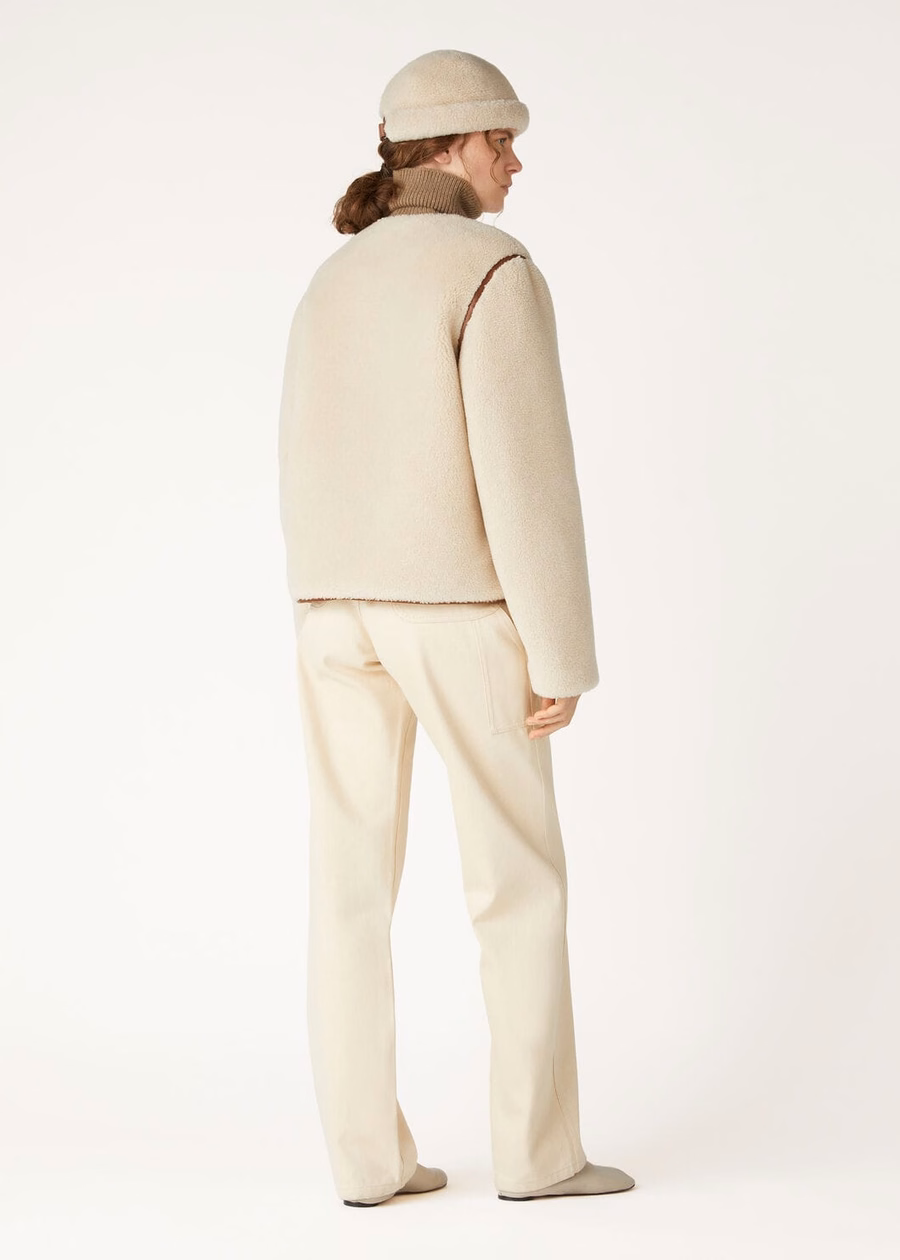 Jerry Blouson Silk Cashmere Ancient Papyrus