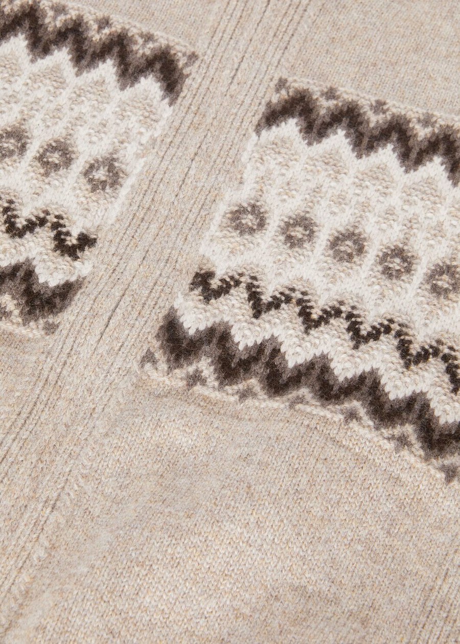 Alpe Pile Cashmere Bomber Sweater Beige/Shadow Melange