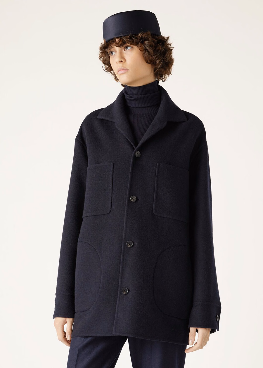 Jillian Navy Blue Cashmere Overshirt