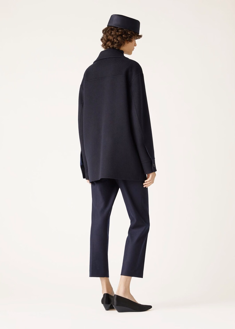 Jillian Navy Blue Cashmere Overshirt
