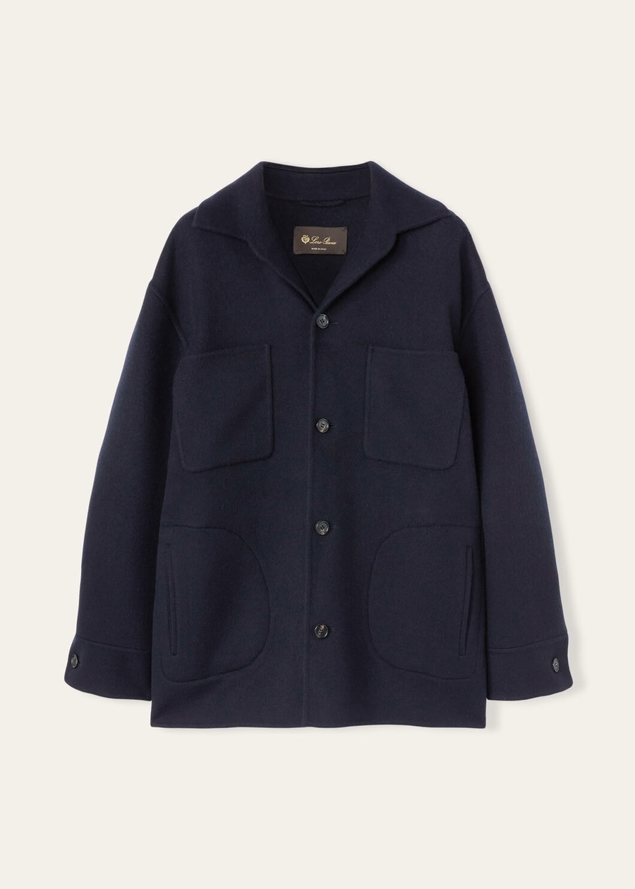 Jillian Navy Blue Cashmere Overshirt