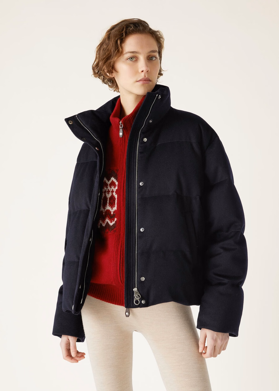 Jools Cashmere Down Jacket Navy Blue