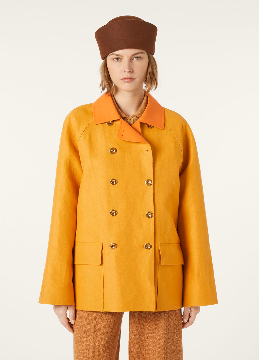 Kirby Caban Jacket In Silk Saffron Tea