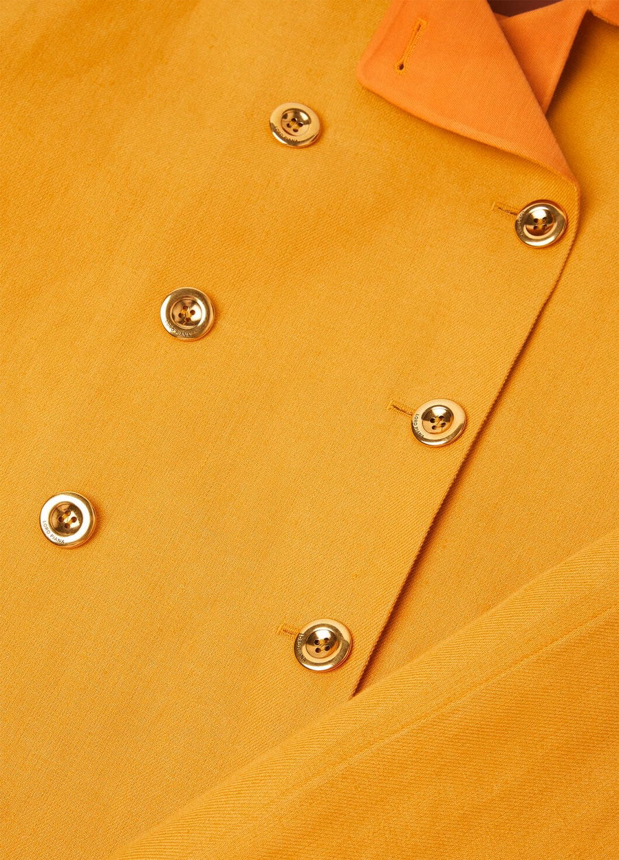 Kirby Caban Jacket In Silk Saffron Tea