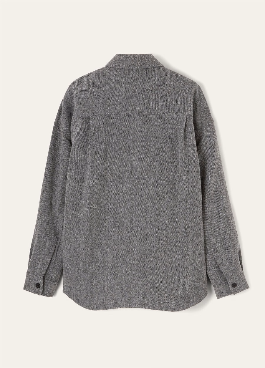 Darby Overshirt In Cashmere Virgin Wool Navy Blue