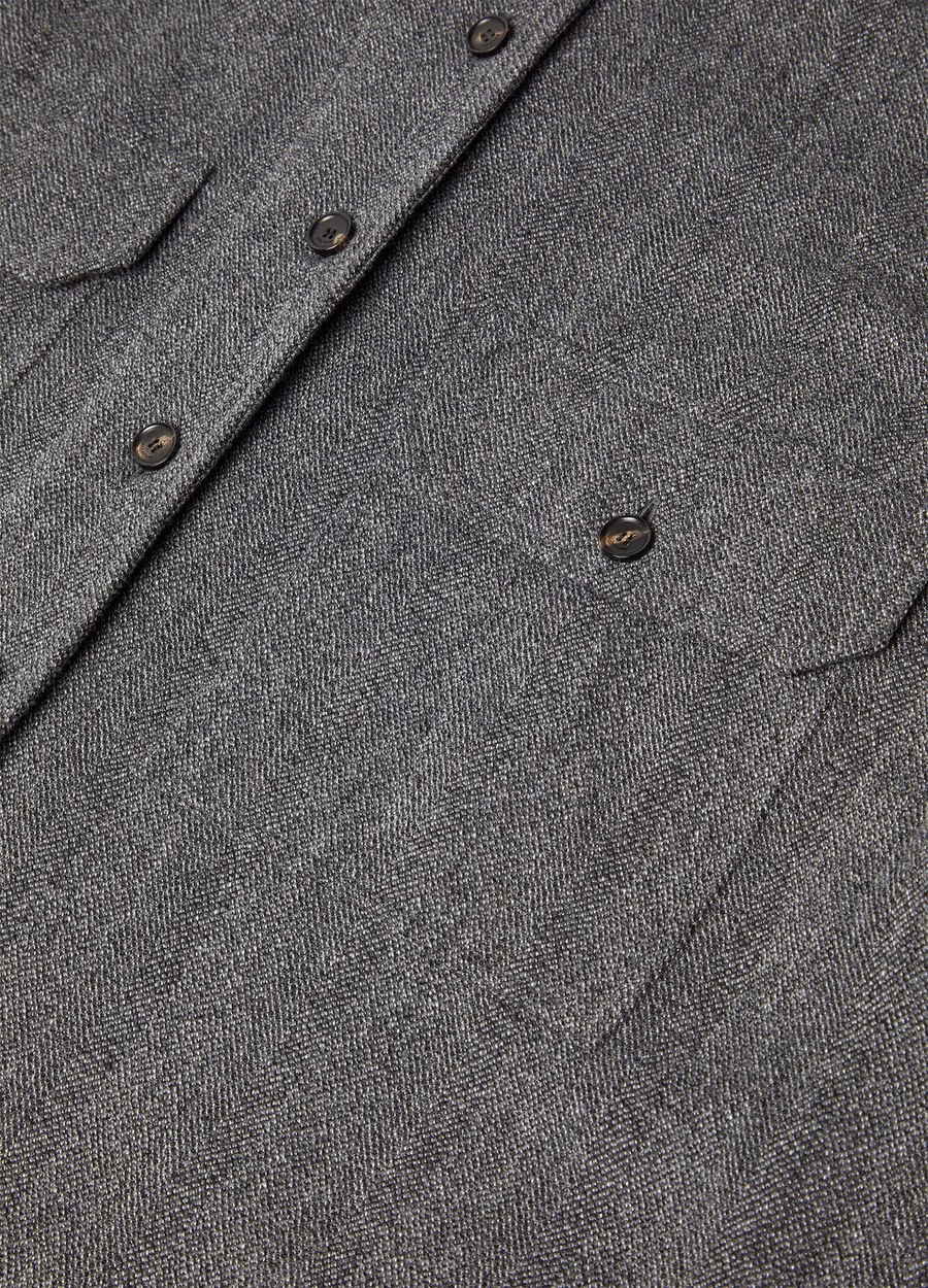 Darby Overshirt In Cashmere Virgin Wool Navy Blue