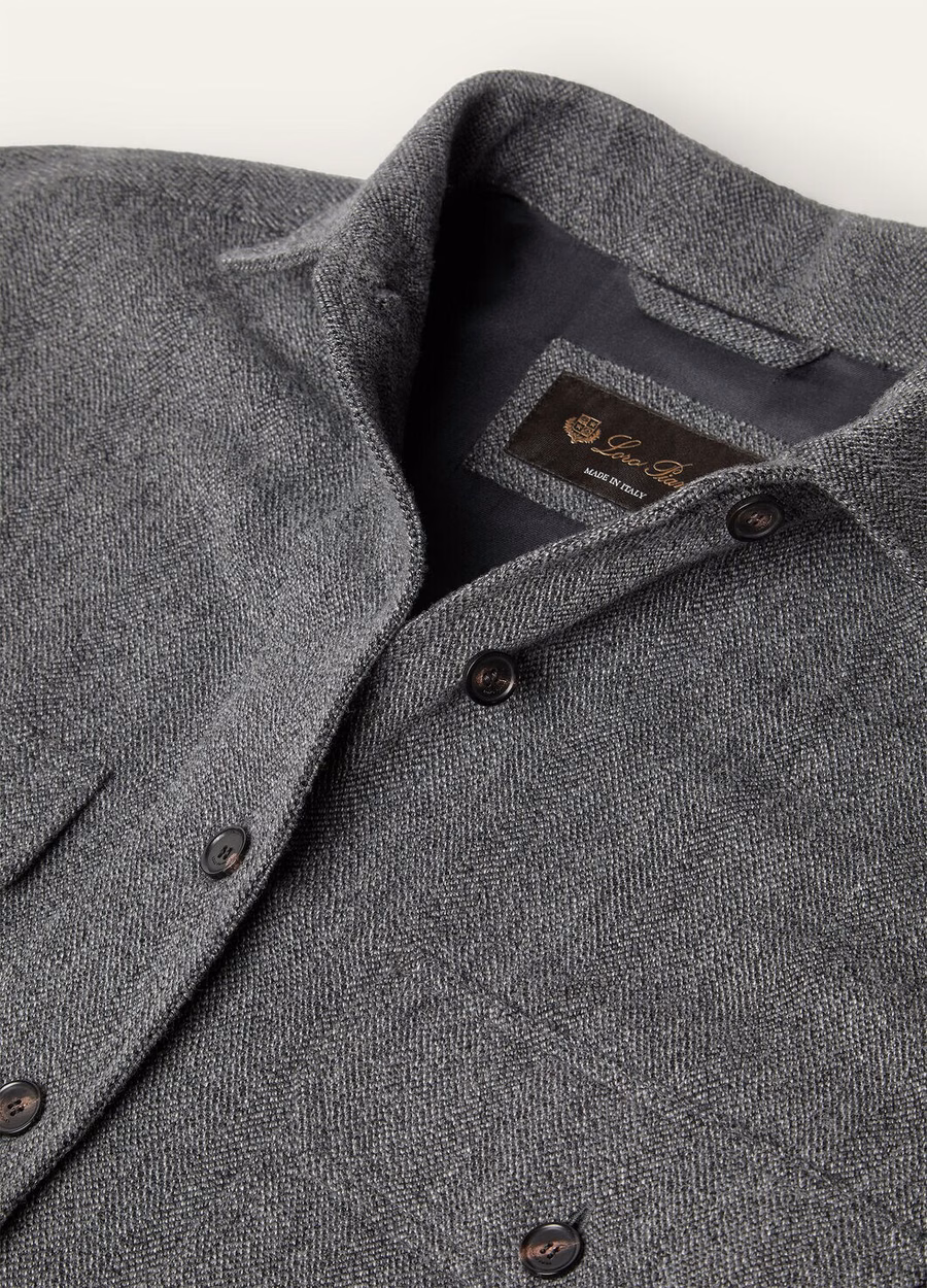Darby Overshirt In Cashmere Virgin Wool Navy Blue