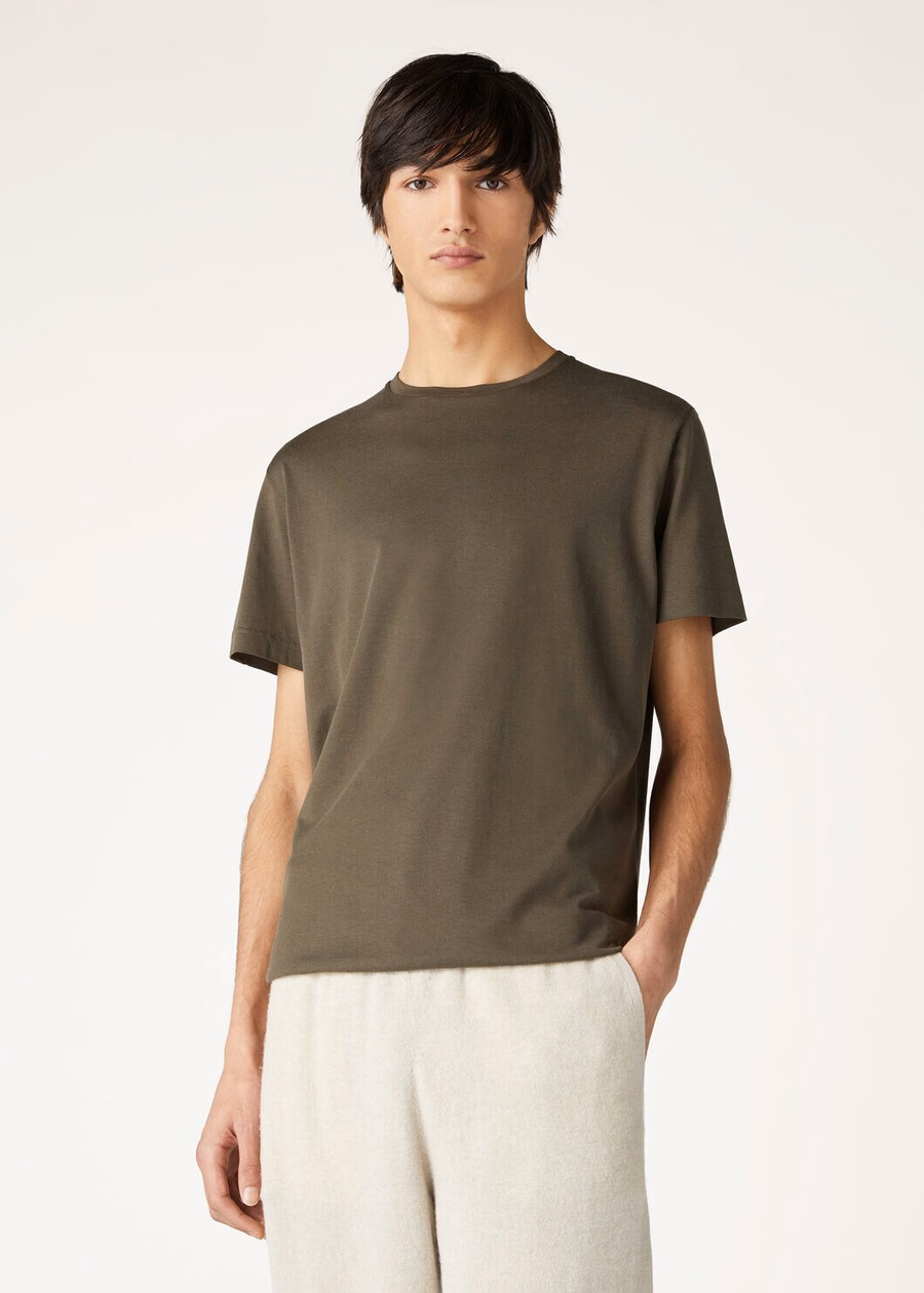 Soft T-shirt Cotton Silk Charcoal Green