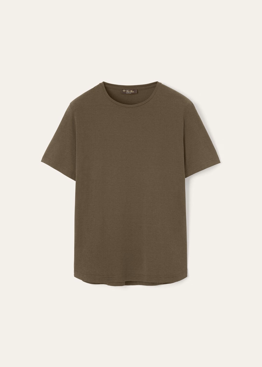 Soft T-shirt Cotton Silk Charcoal Green