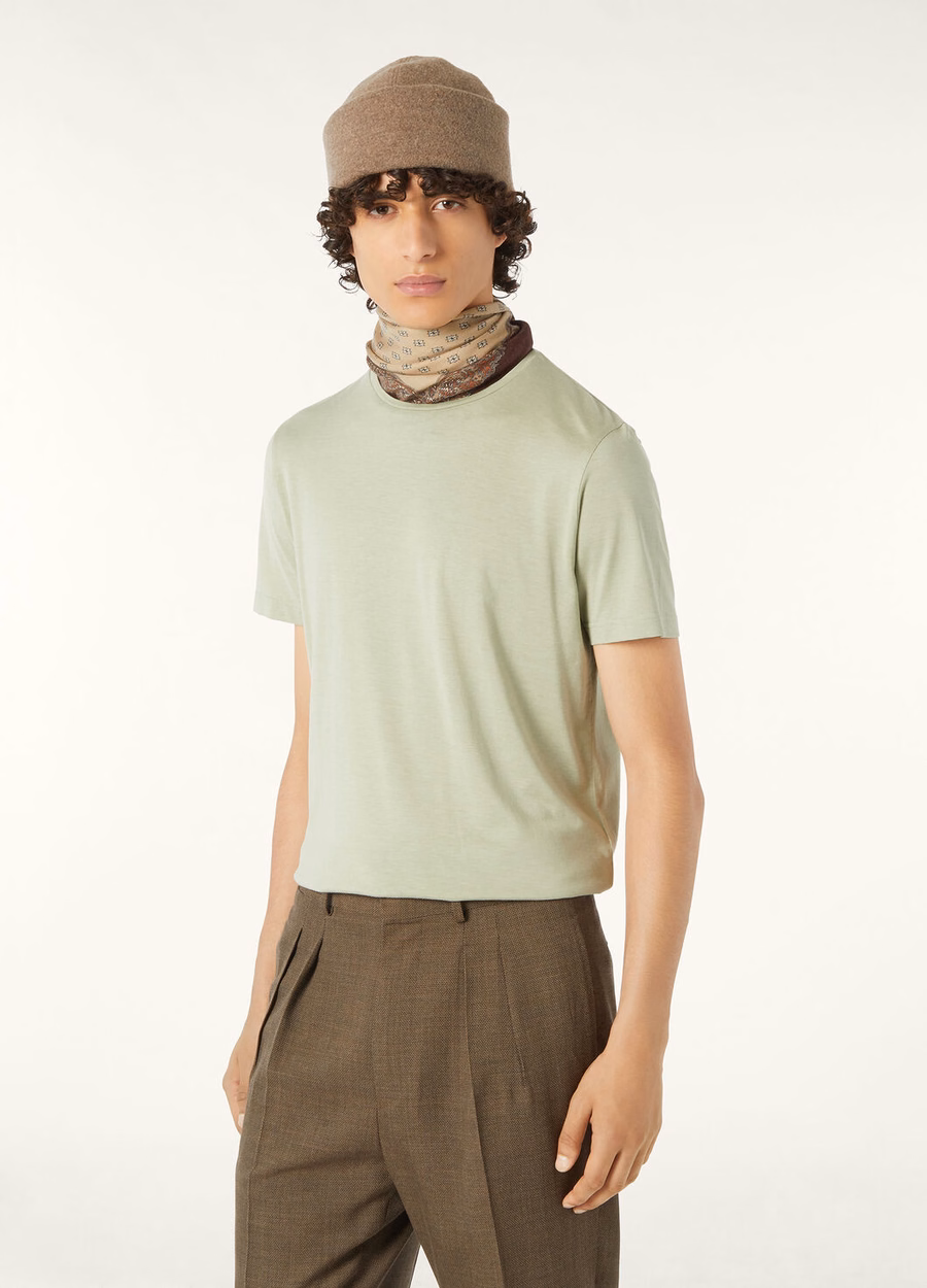 Soft Silk Cotton T-Shirt Fluorite Green